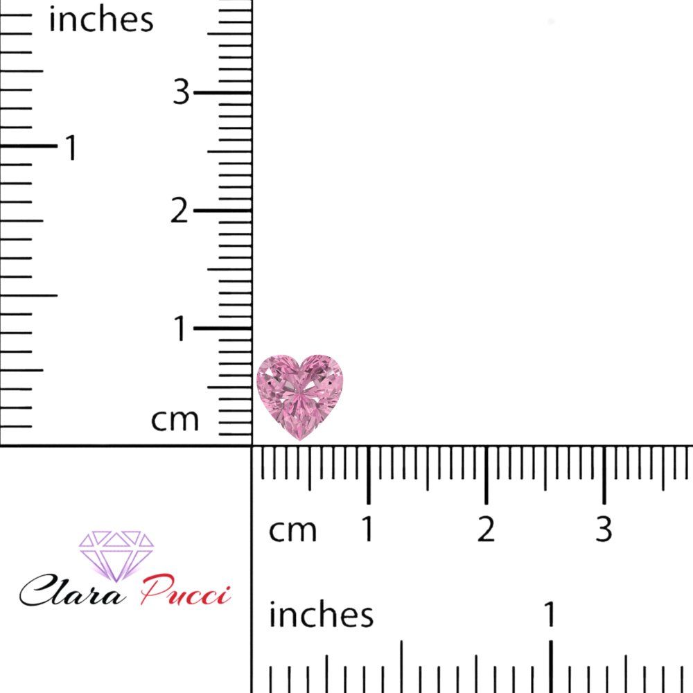 0.5 to 2 ct Heart Cut VVS1 Simulated Pink October Birthstone