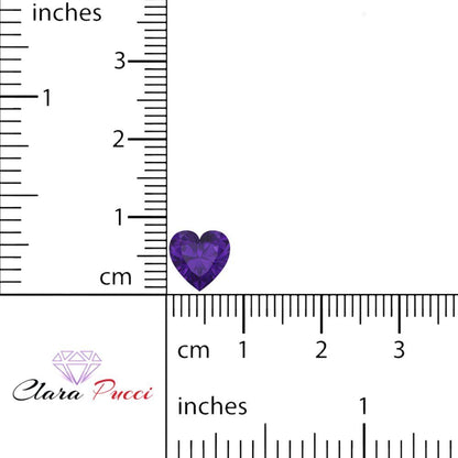 0.5 to 2 ct Heart Cut VVS1 Natural Purple Amethyst February Birthstone