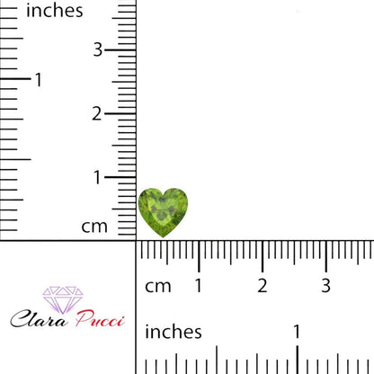 0.5 to 2 ct Heart Cut VVS1 Natural Green Peridot August Birthstone