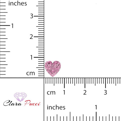 0.5 to 2 ct Heart Cut VVS1 Simulated Pink October Birthstone