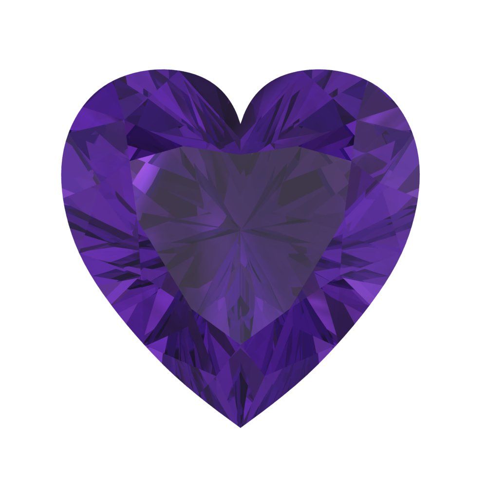 0.5 to 2 ct Heart Cut VVS1 Natural Purple Amethyst February Birthstone