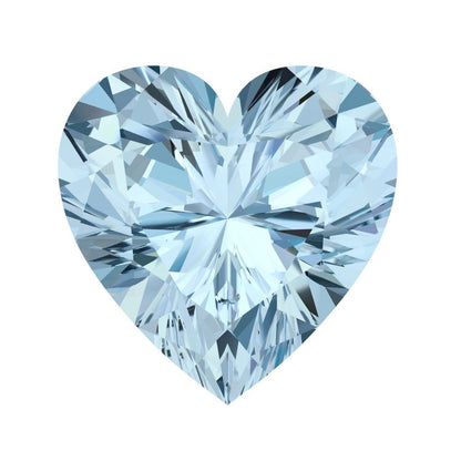 0.5 to 2 ct Heart Cut VVS1 Natural Blue Aquamarine March Birthstone