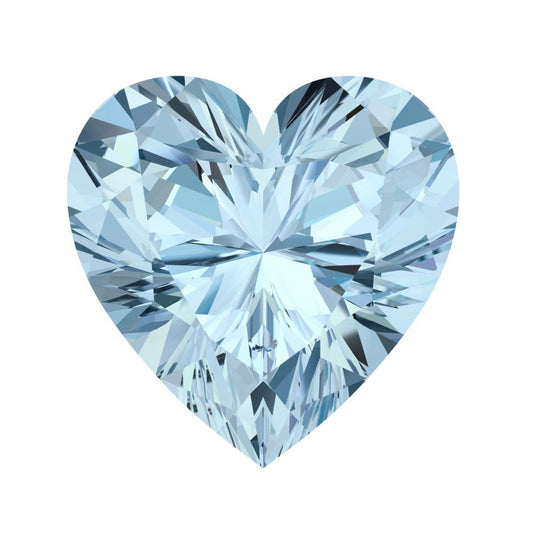 0.5 to 2 ct Heart Cut VVS1 Natural Blue Aquamarine March Birthstone