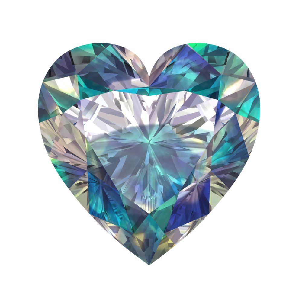 0.5 to 2 ct Heart Cut VVS1 Synthetic Blue moissanite September Birthstone