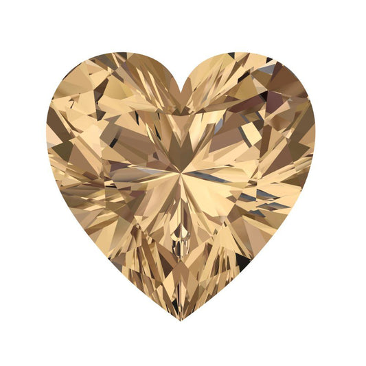 0.5 to 2 ct Heart Cut VVS1 Simulated Brown Champagne November Birthstone