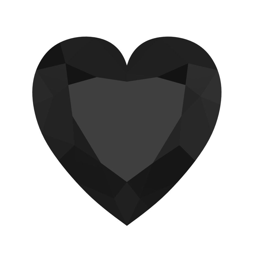 0.5 to 2 ct Heart Cut VVS1 Natural Black Onyx December Birthstone