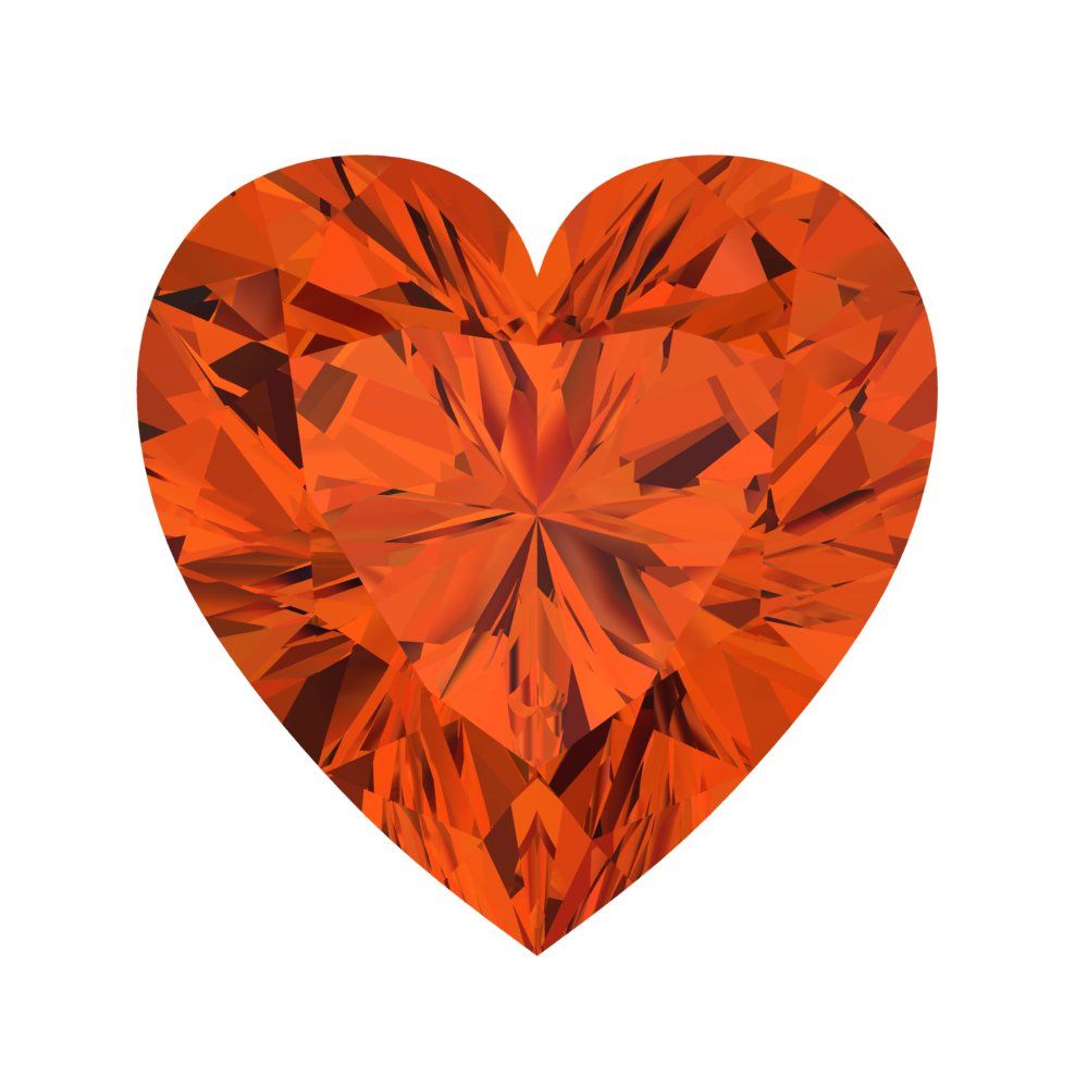 0.5 to 2 ct Heart Cut VVS1 Simulated Red January Birthstone