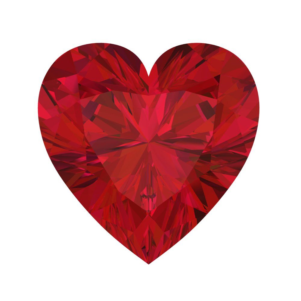 0.5 to 2 ct Heart Cut VVS1 Simulated Pink Ruby July Birthstone