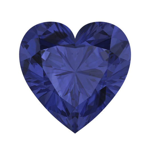 0.5 to 2 ct Heart Cut VVS1 Simulated Blue Tanzanite September Birthstone
