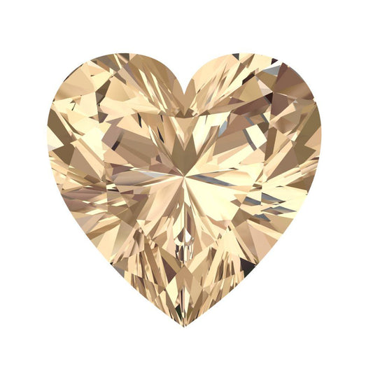 0.5 to 2 ct Heart Cut VVS1 Synthetic Yellow moissanite November Birthstone