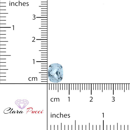3 ct 9x7mm Long Cushion Cut Natural Blue Aquamarine March Birthstone