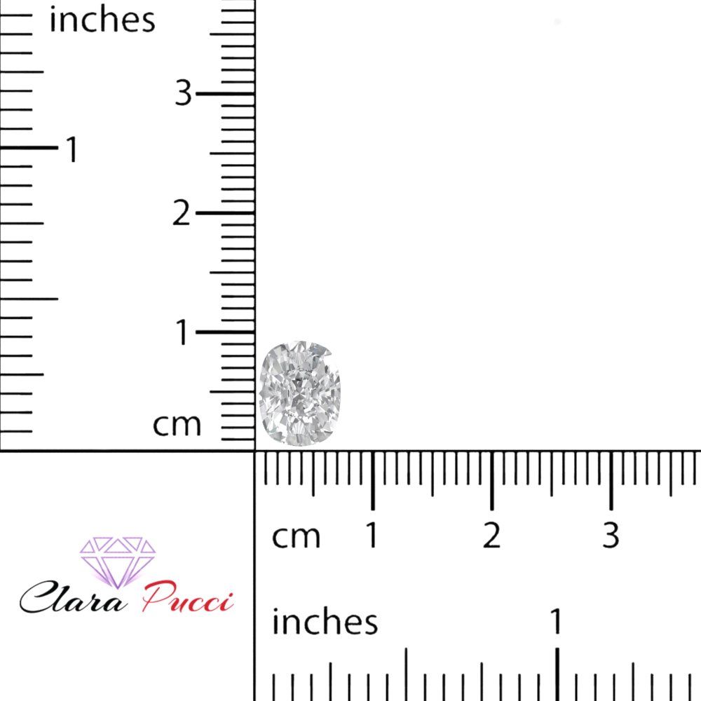 3 ct 9x7mm Long Cushion Cut Synthetic Clear White sapphire April Birthstone