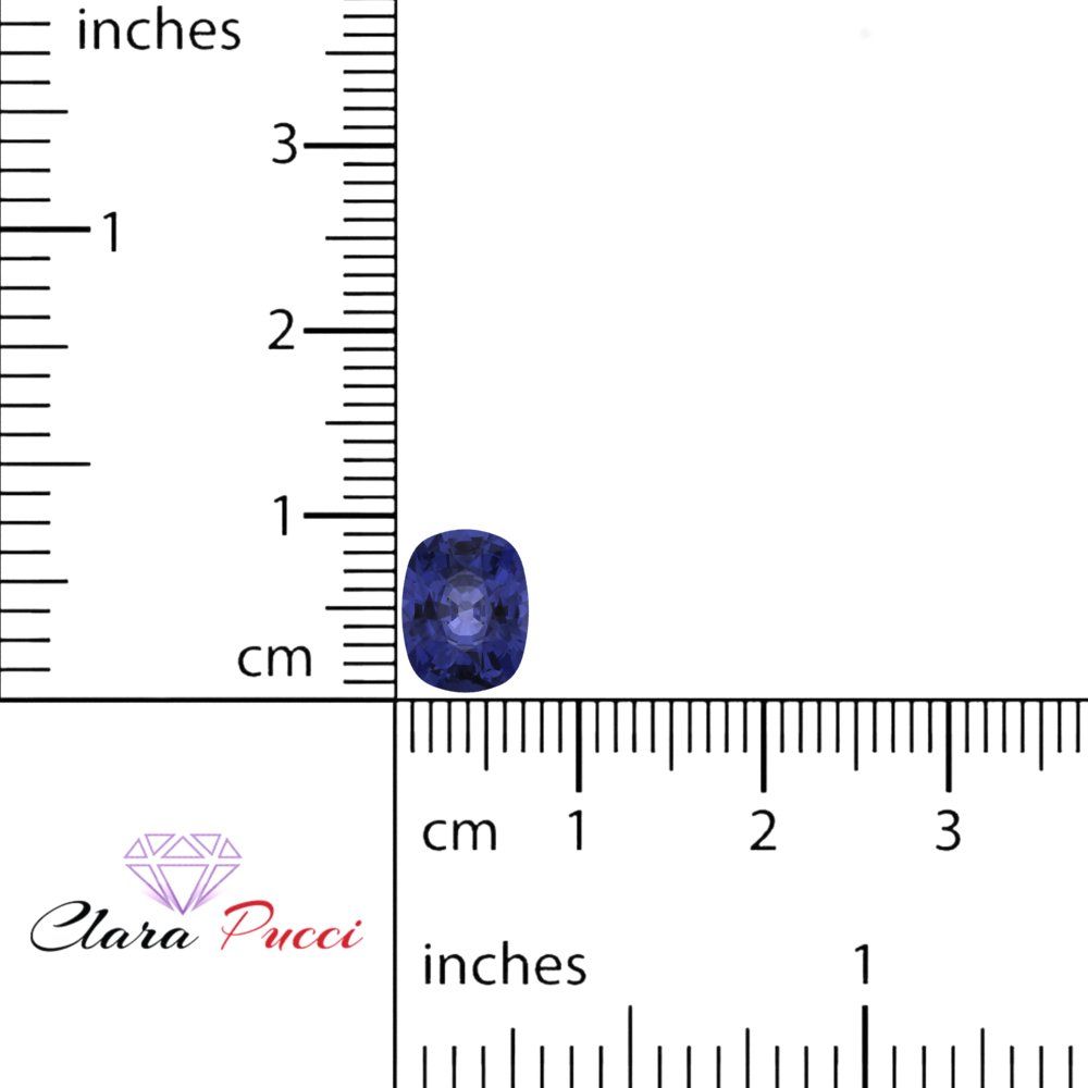3 ct 9x7mm Long Cushion Cut Simulated Blue Tanzanite September Birthstone