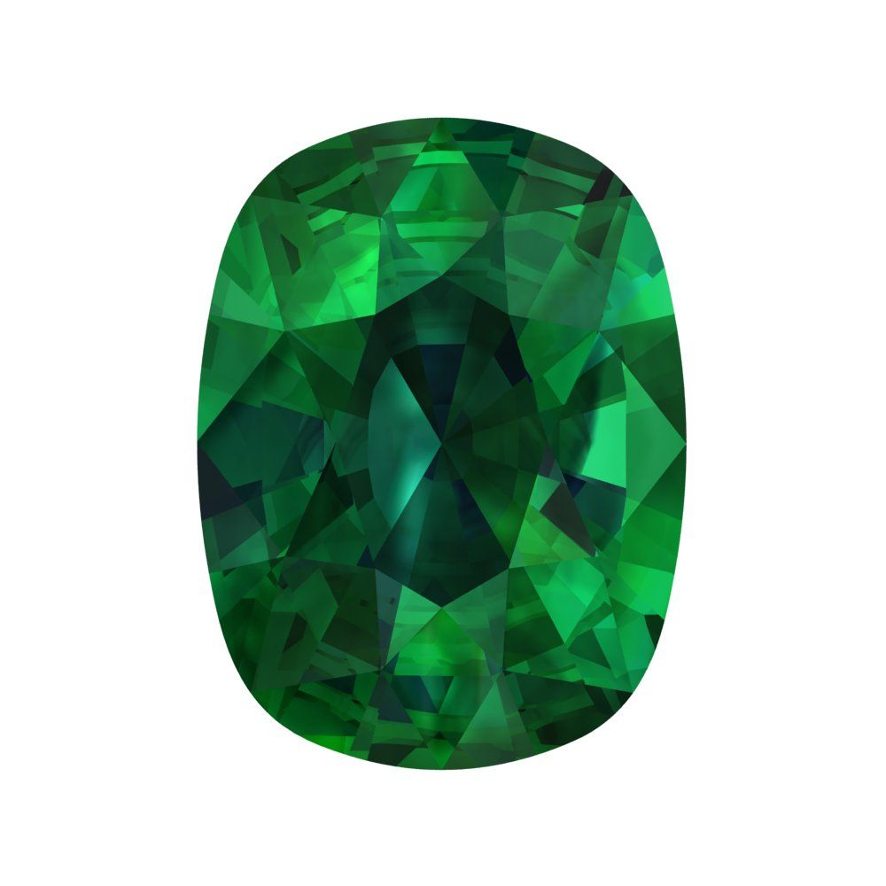 3 ct 9x7mm Long Cushion Cut Simulated Green Emerald May Birthstone