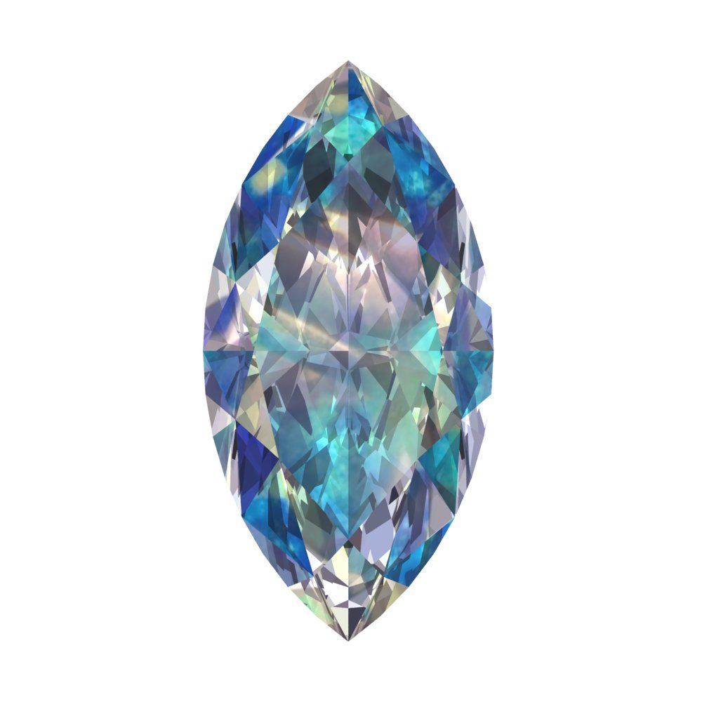0.5 to 2.5 ct Marquise Cut Synthetic Blue moissanite September Birthstone