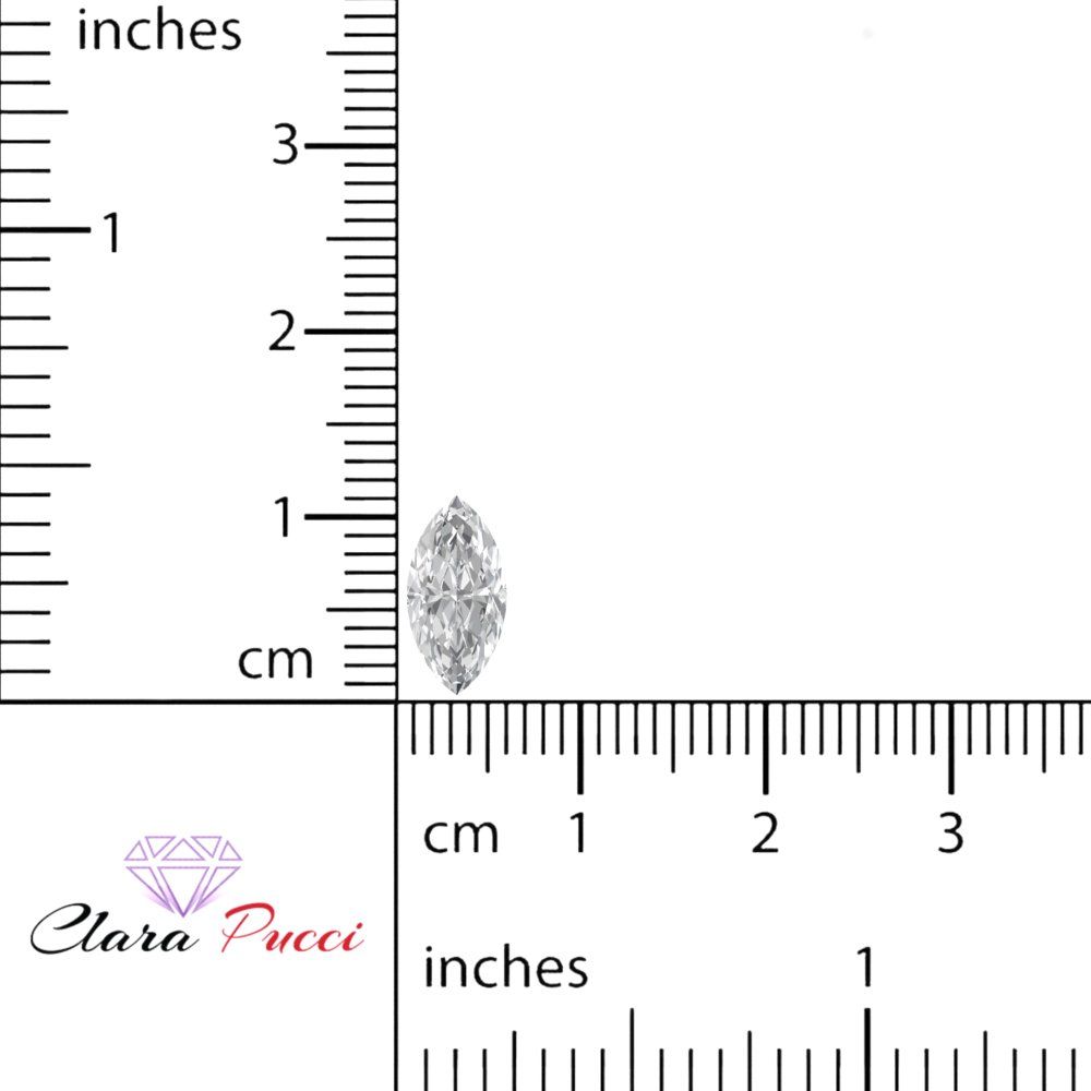 0.5 to 2.5 ct Marquise Cut Simulated Clear April Birthstone
