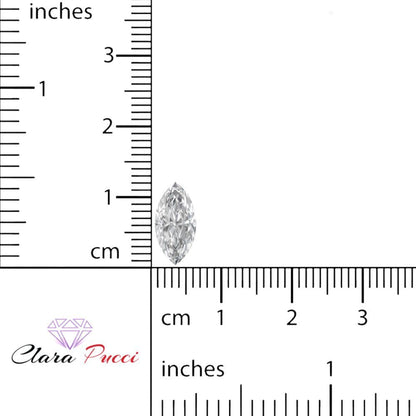 0.5 to 2.5 ct Marquise Cut Synthetic Clear Moissanite April Birthstone