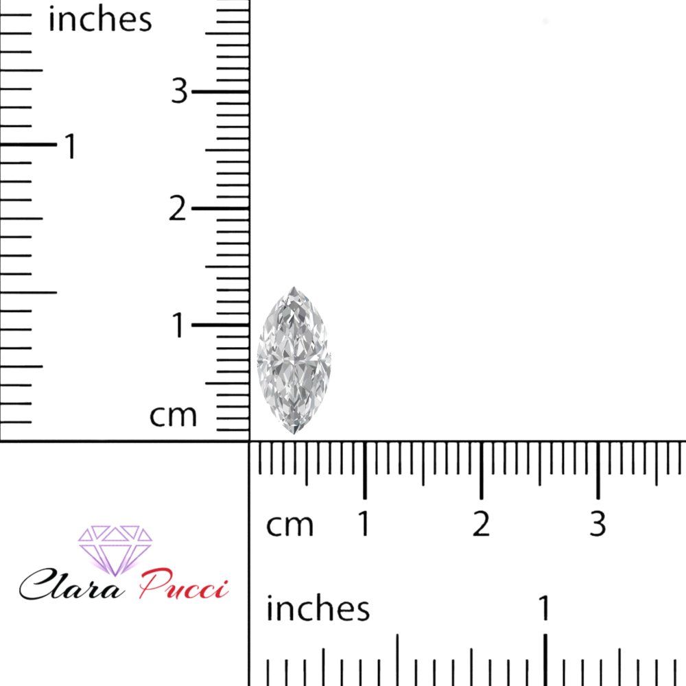 0.5 to 2.5 ct Marquise Cut Synthetic Clear Moissanite April Birthstone