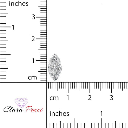 0.5 to 2.5 ct Marquise Cut Synthetic Clear Moissanite April Birthstone