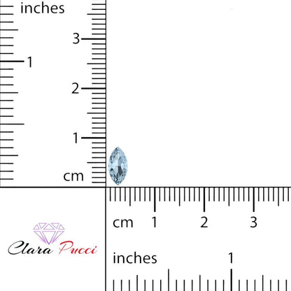 0.5 to 2.5 ct Marquise Cut Simulated Blue Aquamarine March Birthstone