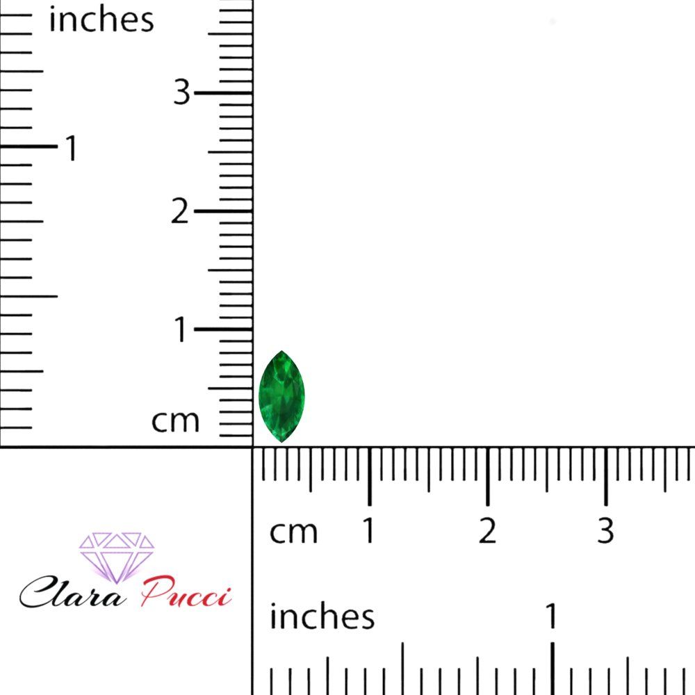 0.5 to 2.5 ct Marquise Cut Simulated Green Emerald May Birthstone