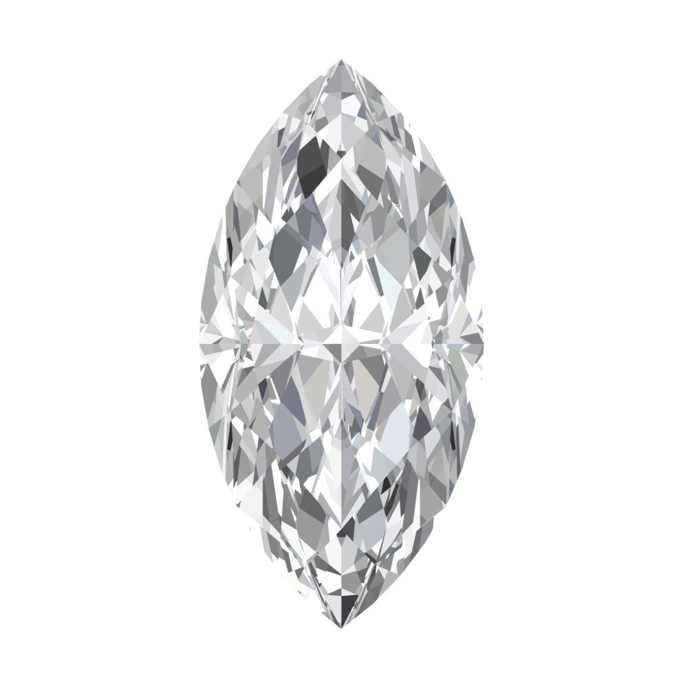0.5 to 2.5 ct Marquise Cut Synthetic Clear Moissanite April Birthstone