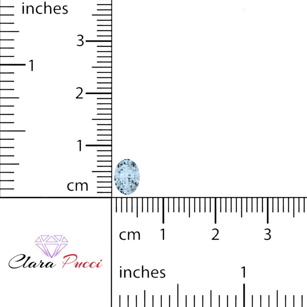 1 to 3 ct Oval Cut VVS1 Simulated Blue Aquamarine March Birthstone