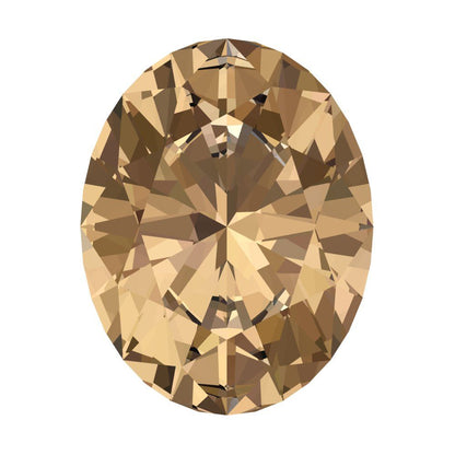 1 to 3 ct Oval Cut VVS1 Simulated Brown Champagne November Birthstone