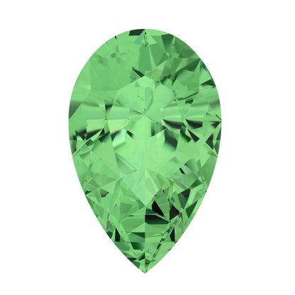 0.25 to 2.5 ct Pear Cut VVS1 Simulated Light Green August Birthstone