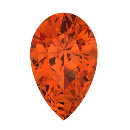 0.25 to 2.5 ct Pear Cut VVS1 Simulated Red January Birthstone