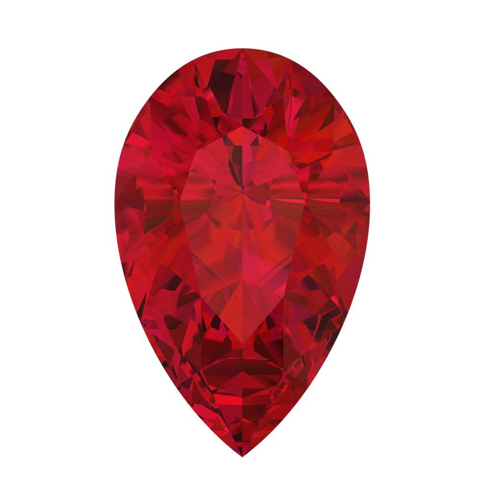 0.25 to 2.5 ct Pear Cut VVS1 Simulated Pink Ruby July Birthstone