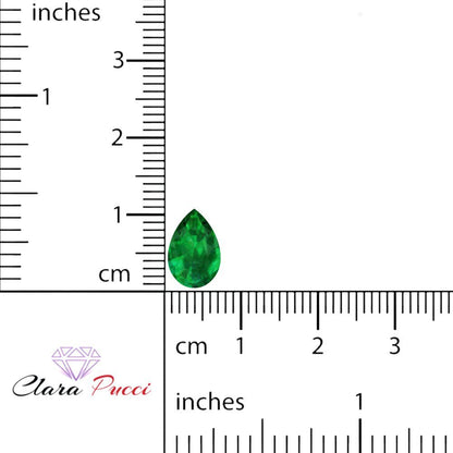 0.25 to 2.5 ct Pear Cut VVS1 Simulated Green Emerald May Birthstone