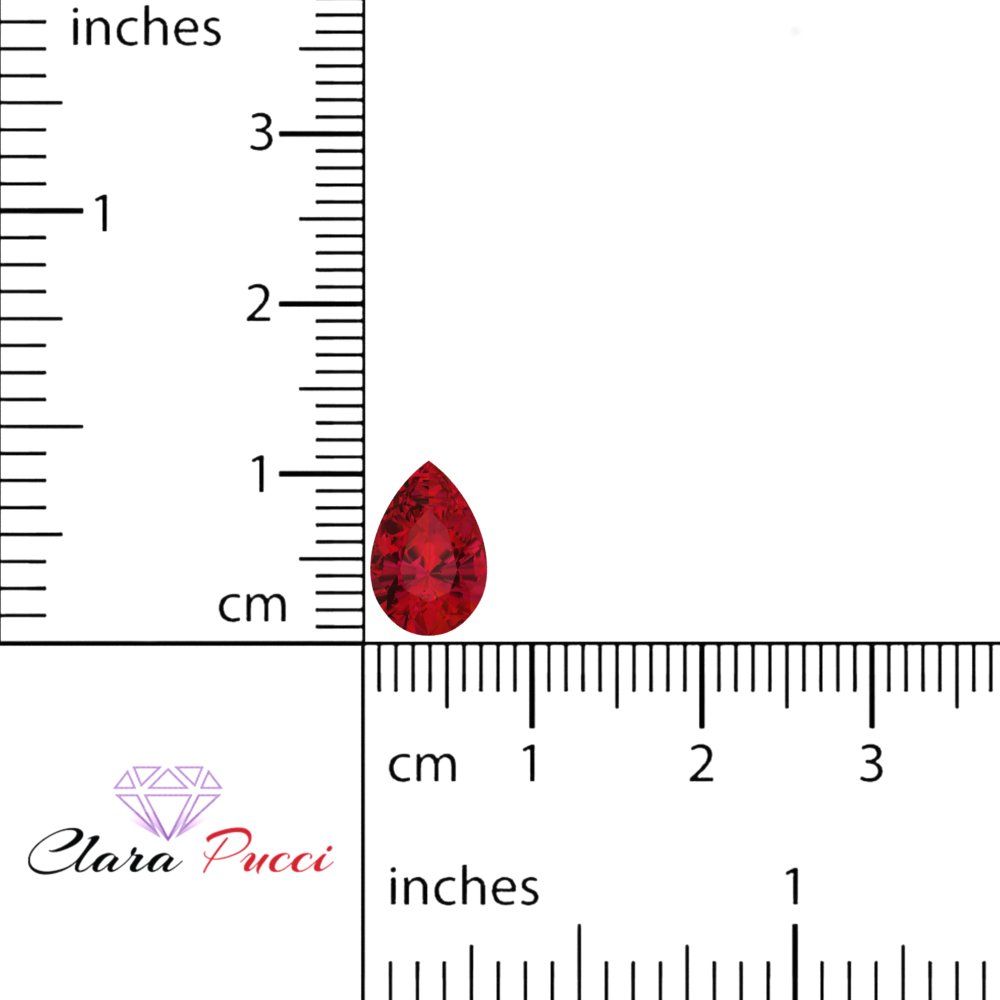0.25 to 2.5 ct Pear Cut VVS1 Simulated Pink Ruby July Birthstone