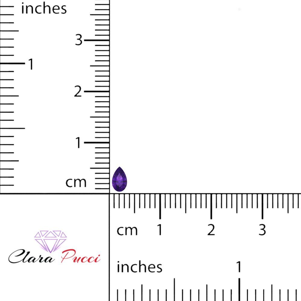 0.25 to 2.5 ct Pear Cut VVS1 Natural Purple Amethyst February Birthstone