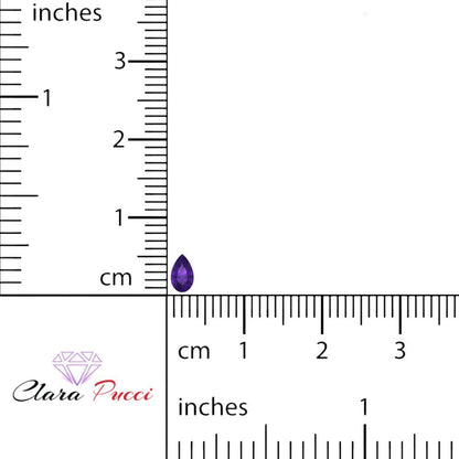 0.25 to 2.5 ct Pear Cut VVS1 Natural Purple Amethyst February Birthstone