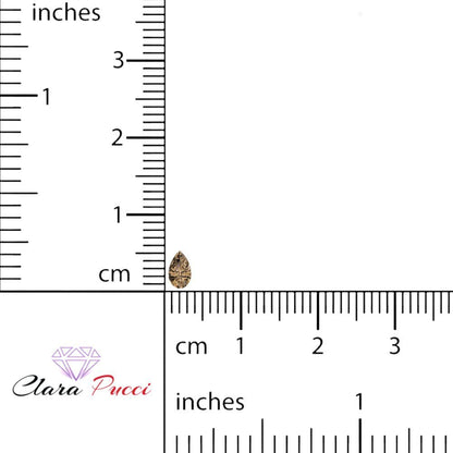 0.25 to 2.5 ct Pear Cut VVS1 Simulated Brown Champagne November Birthstone
