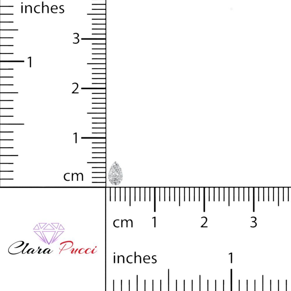 0.25 to 2.5 ct Pear Cut VVS1 Synthetic Clear Moissanite April Birthstone