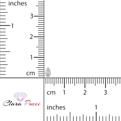 0.25 to 2.5 ct Pear Cut VVS1 Synthetic Clear Moissanite April Birthstone
