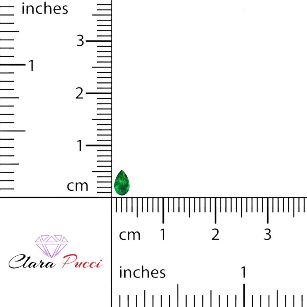 0.25 to 2.5 ct Pear Cut VVS1 Simulated Green Emerald May Birthstone