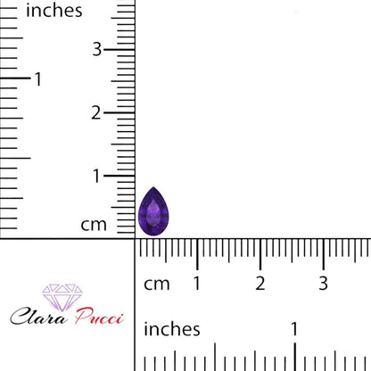 0.25 to 2.5 ct Pear Cut VVS1 Natural Purple Amethyst February Birthstone