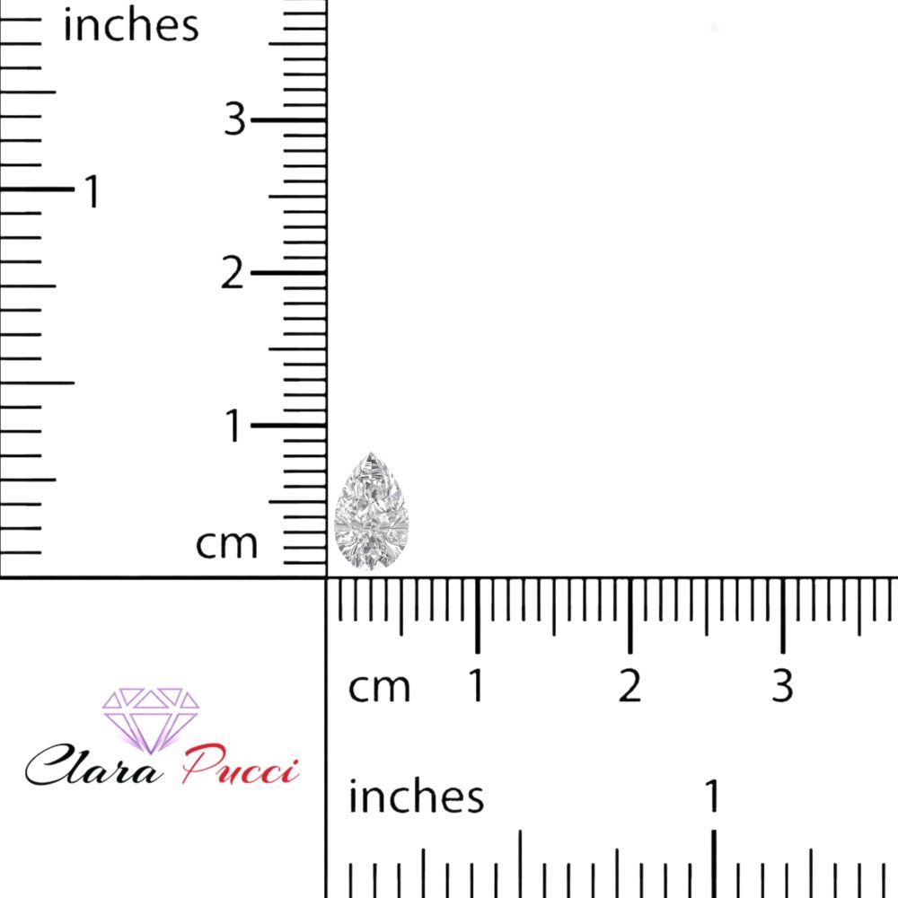 0.25 to 2.5 ct Pear Cut VVS1 Synthetic Clear Moissanite April Birthstone