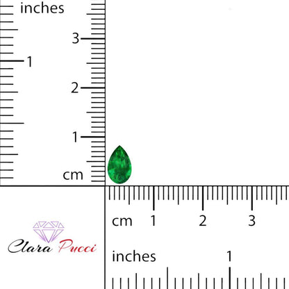 0.25 to 2.5 ct Pear Cut VVS1 Simulated Green Emerald May Birthstone