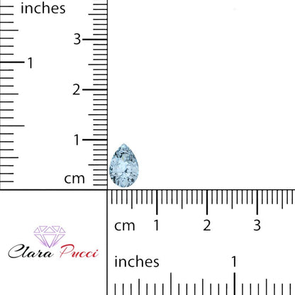 0.25 to 2.5 ct Pear Cut VVS1 Simulated Blue Aquamarine March Birthstone