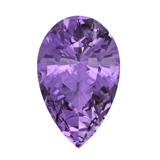 0.25 to 2.5 ct Pear Cut VVS1 Simulated Purple Alexandrite February Birthstone