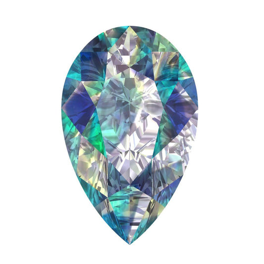0.25 to 2.5 ct Pear Cut VVS1 Synthetic Blue moissanite September Birthstone