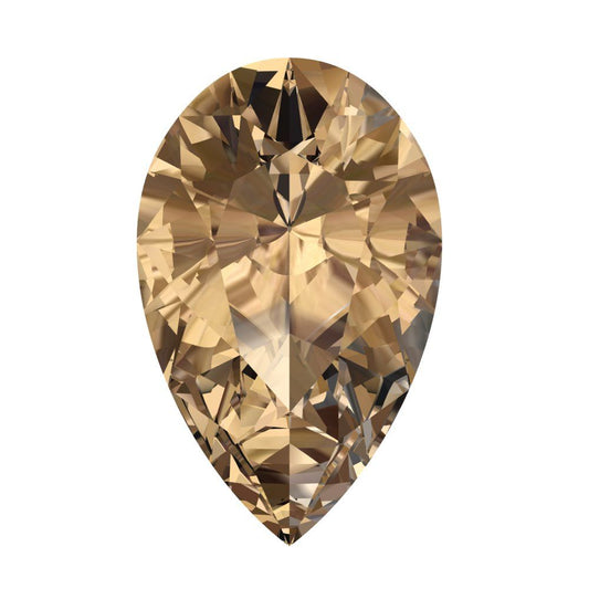 0.25 to 2.5 ct Pear Cut VVS1 Simulated Brown Champagne November Birthstone
