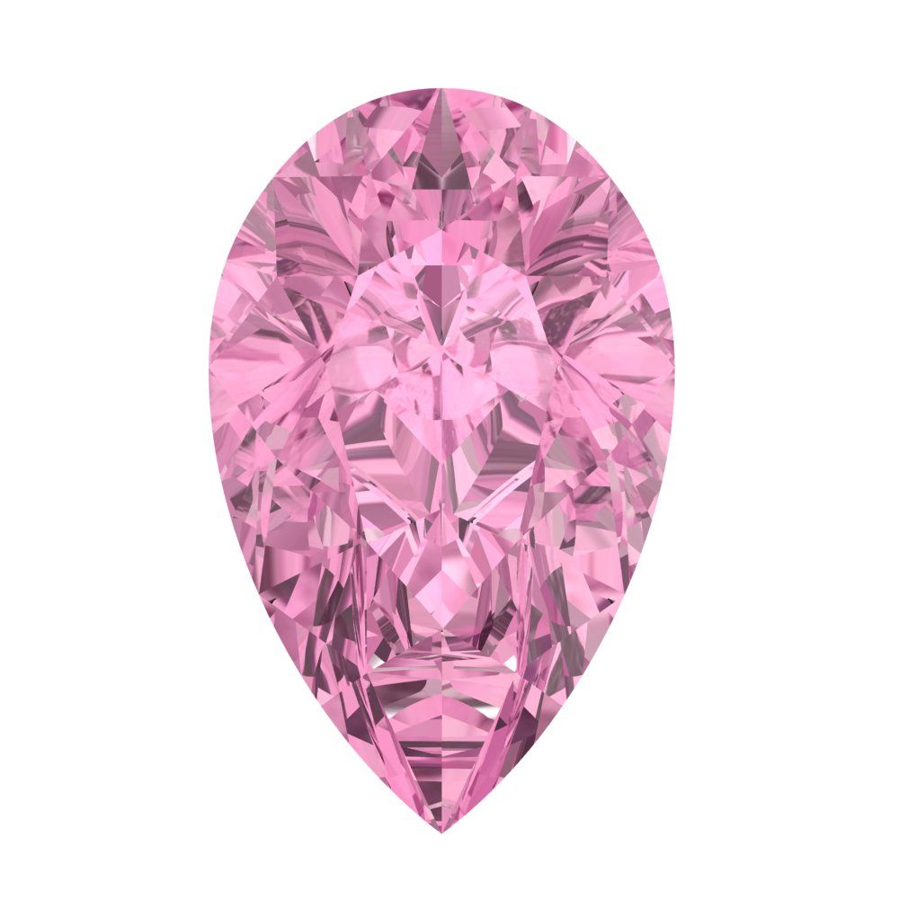0.25 to 2.5 ct Pear Cut VVS1 Simulated Pink October Birthstone