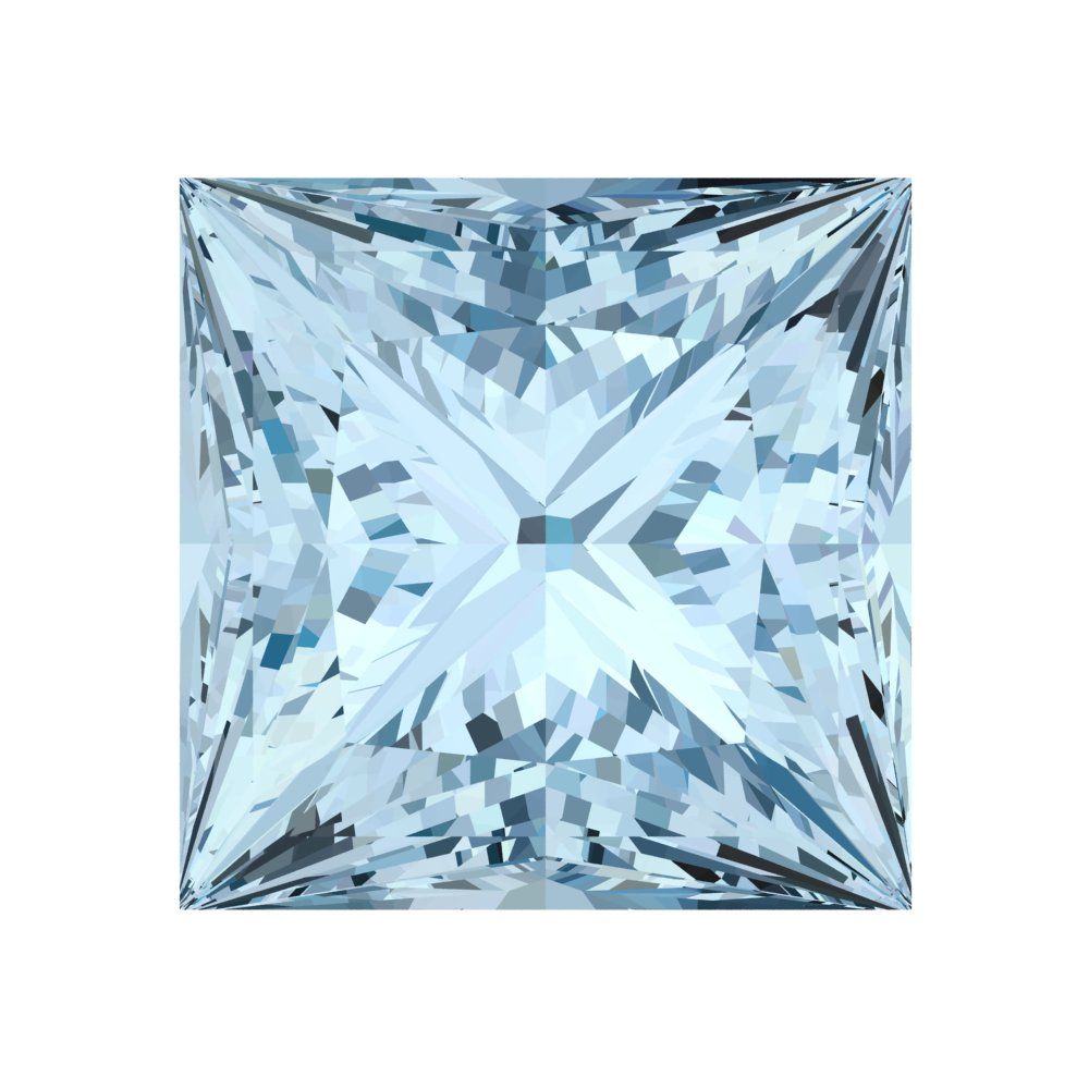0.25 to 3 ct Princess Cut VVS1 Natural Swiss blue topaz March Birthstone