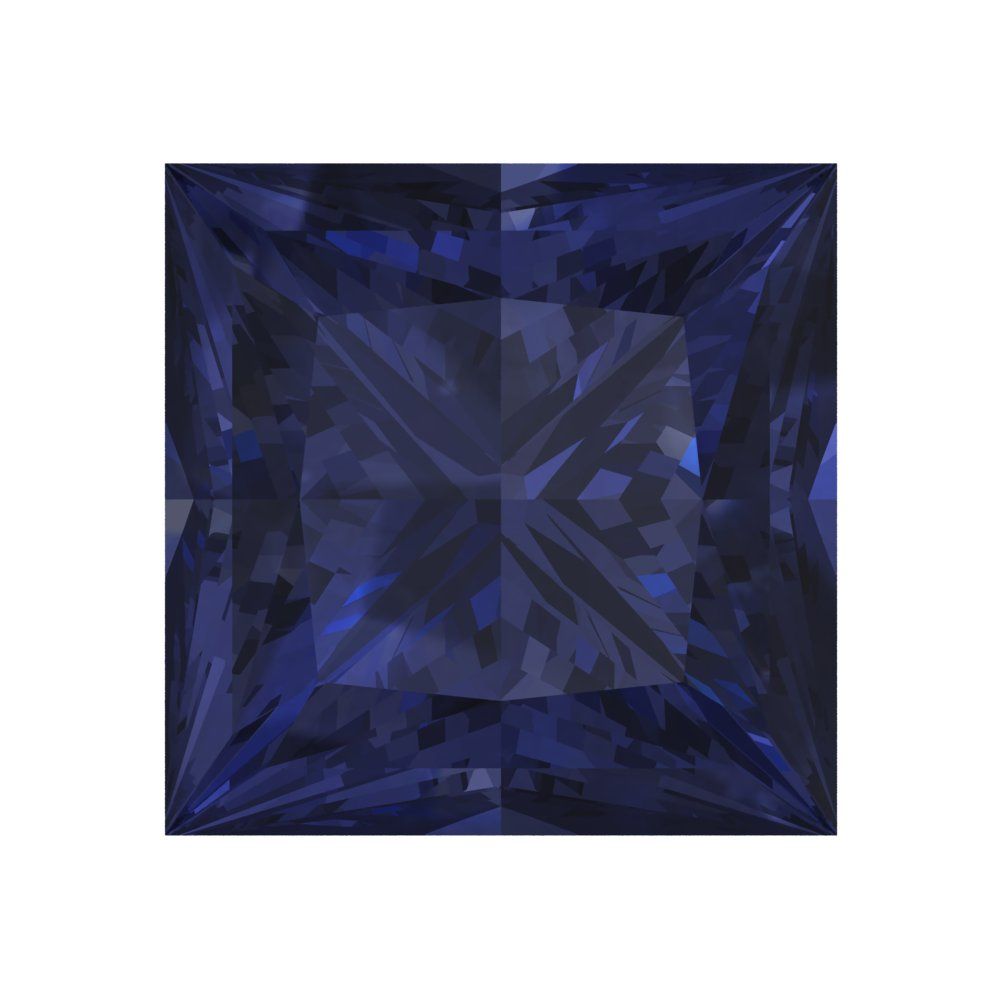 0.25 to 3 ct Princess Cut VVS1 Simulated Blue sapphire September Birthstone