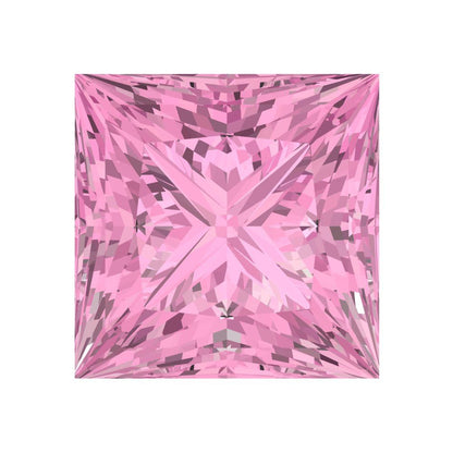 0.25 to 3 ct Princess Cut VVS1 Simulated Pink October Birthstone